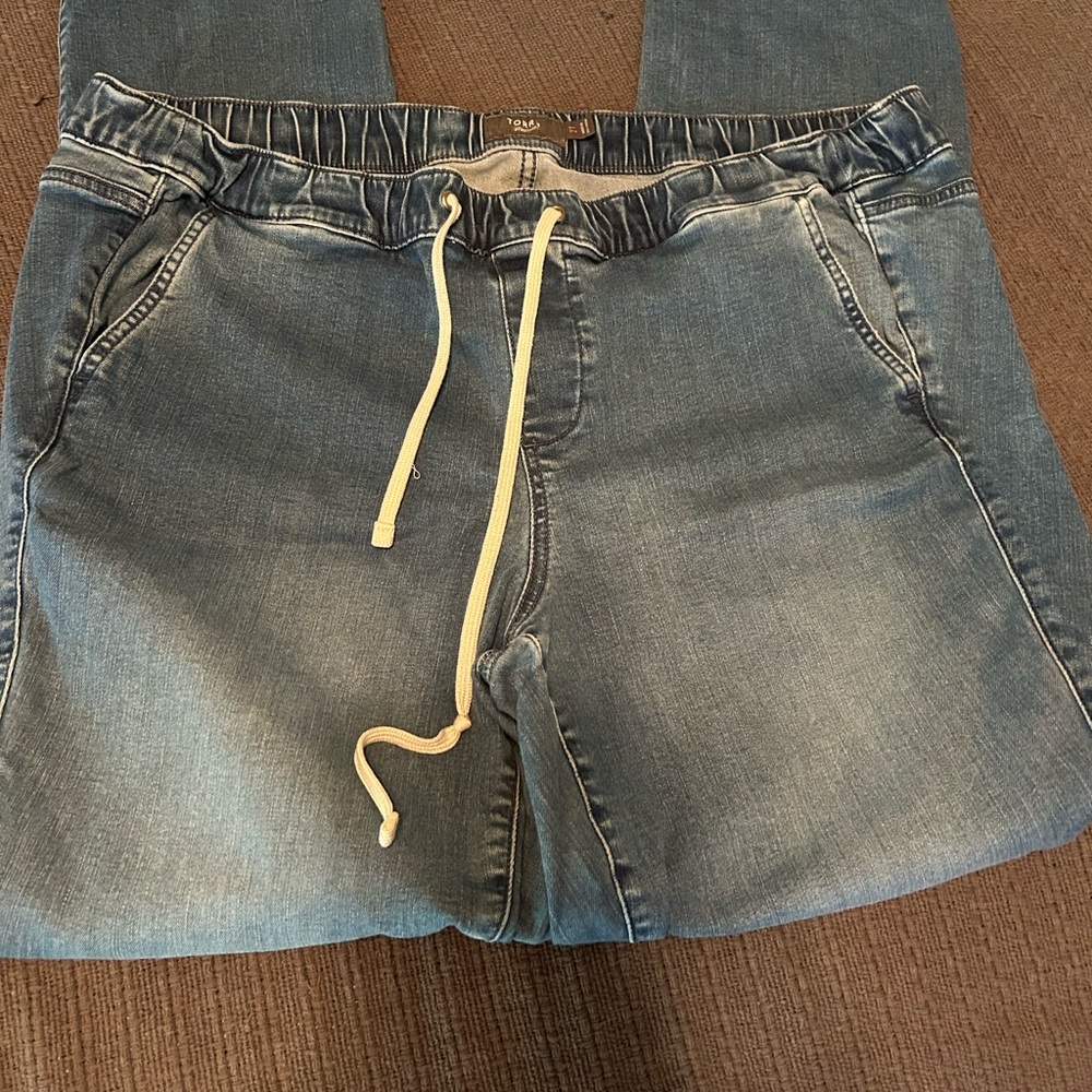 Torrid Dark Blue Denim pull on jeans with Drawstring